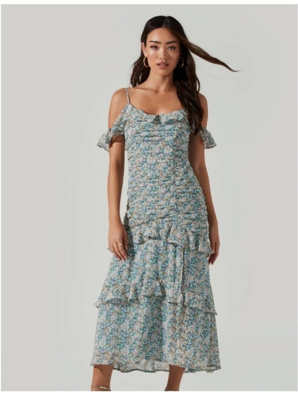 Astr Blue Floral Dress